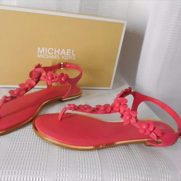 RELISTED SIZE 10 Michael Kors | Flower Leather Thong Sandal - Picture 8 of 8